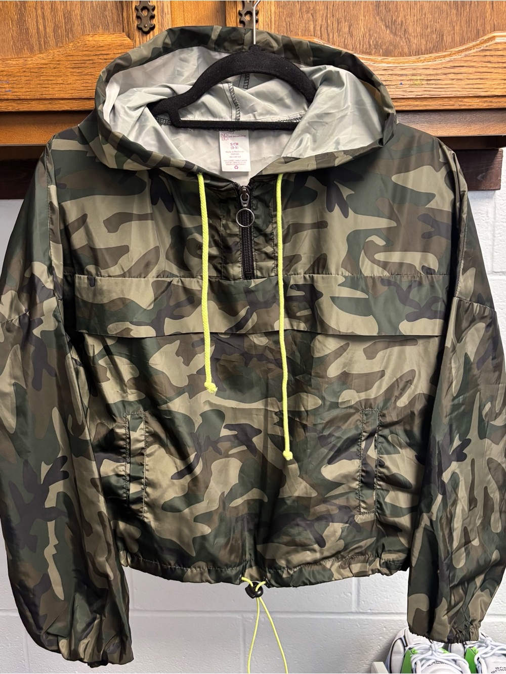 No Boundaries Hooded Windbreaker Jacket 'Camo' - Size Women's Small